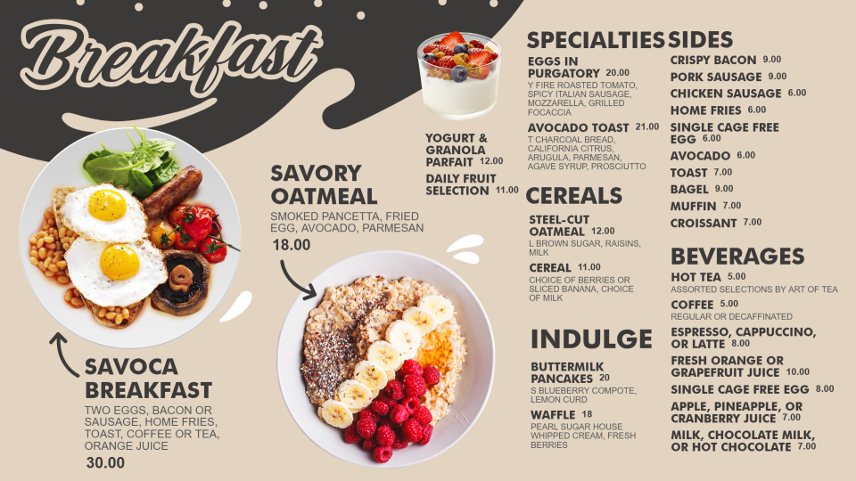 Breakfast Menu Images