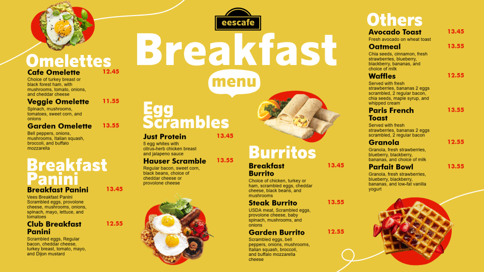 Online Breakfast Menu Templates