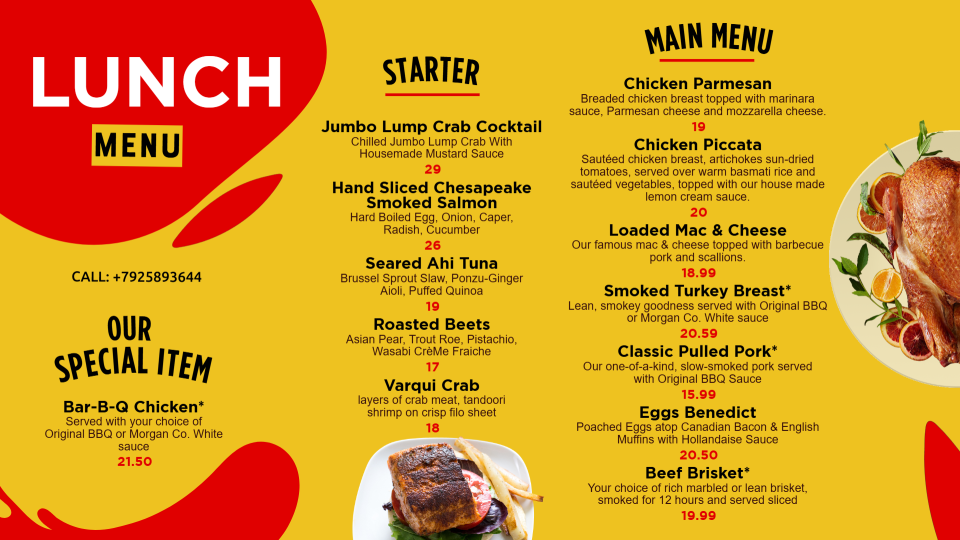 Online Lunch Menu Template Online Lunch Menu Template