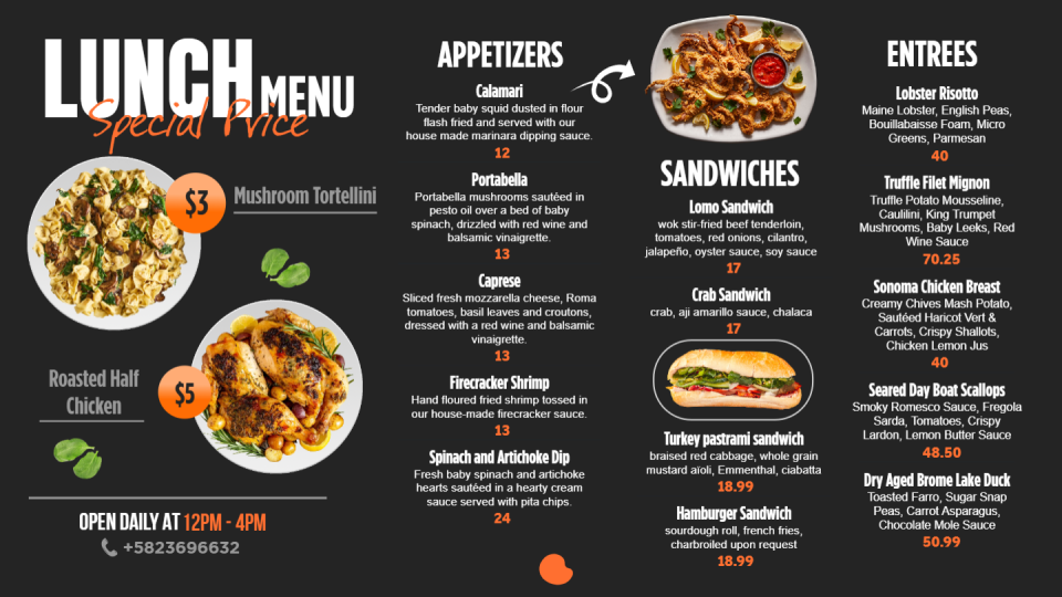 Editable Lunch Menu Image Editable Lunch Menu Image