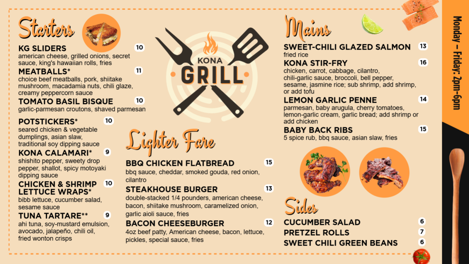 Printable Grill Menu Image