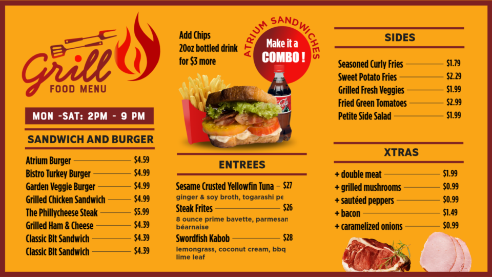 Online Grill Menu Template