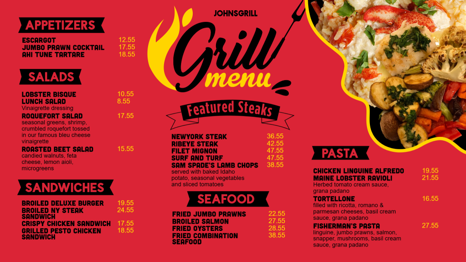 Grill Menu Images