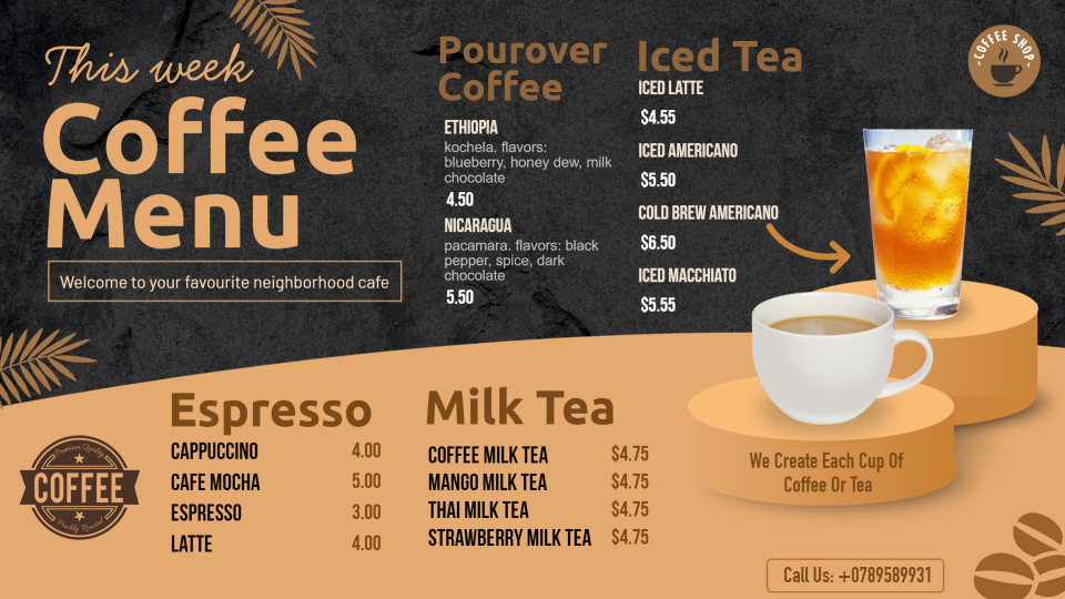 Coffee Menu Design Idea Coffee Menu Design Idea