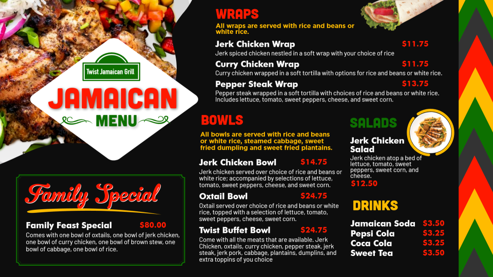 Jamaican Menu Board Idea Jamaican Menu Board Idea