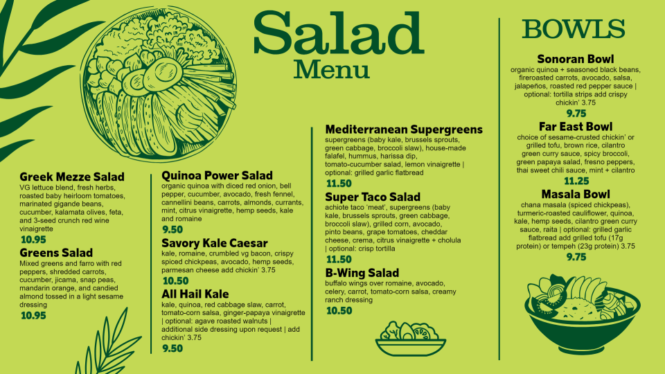 Salad Menu Design Image