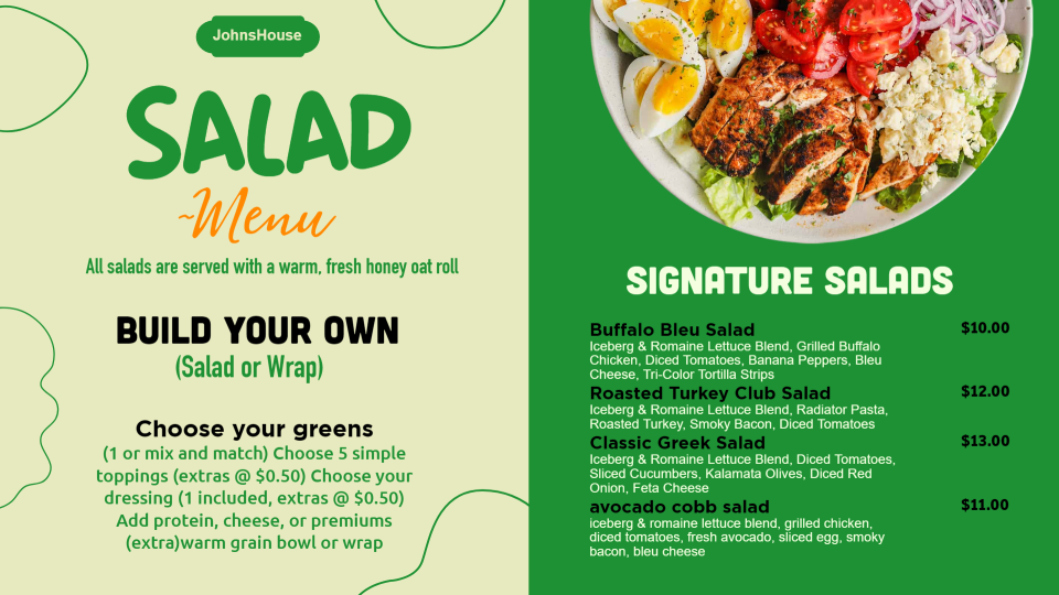 Salad Menu Templates