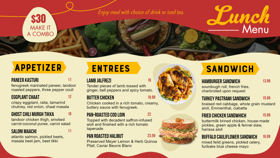 Online Lunch Menu Idea Online Lunch Menu Idea