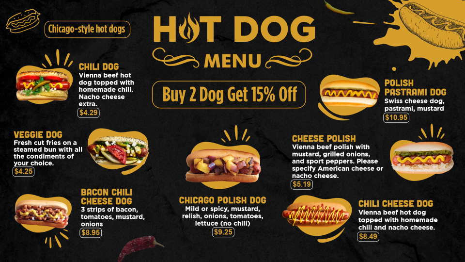 Creative Hotdog Menu Design Idea Creative Hotdog Menu Design Idea