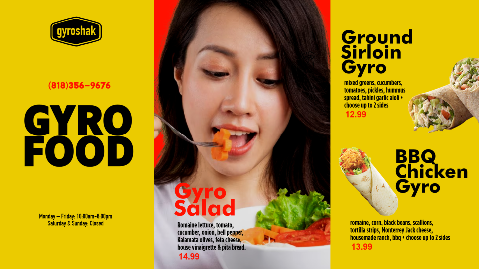 Gyro Menu Board Design Templates