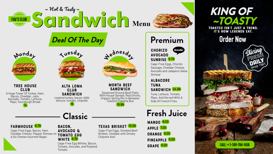 Creative Sandwich Menu Idea Creative Sandwich Menu Idea