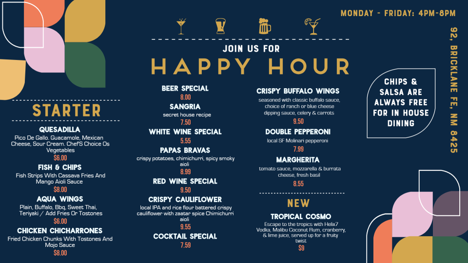 Online Happy Hour Menu Idea Online Happy Hour Menu Idea