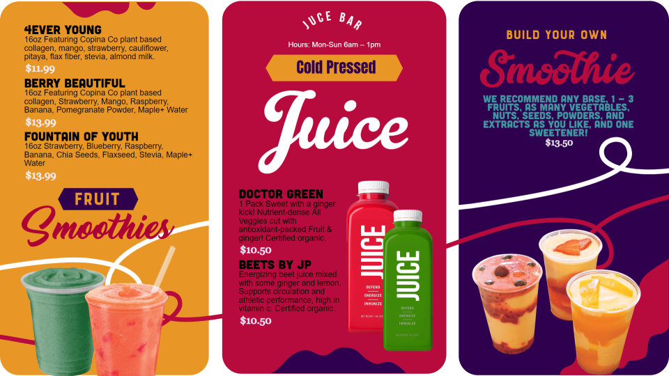 Juice Menu Templates Juice Menu Templates
