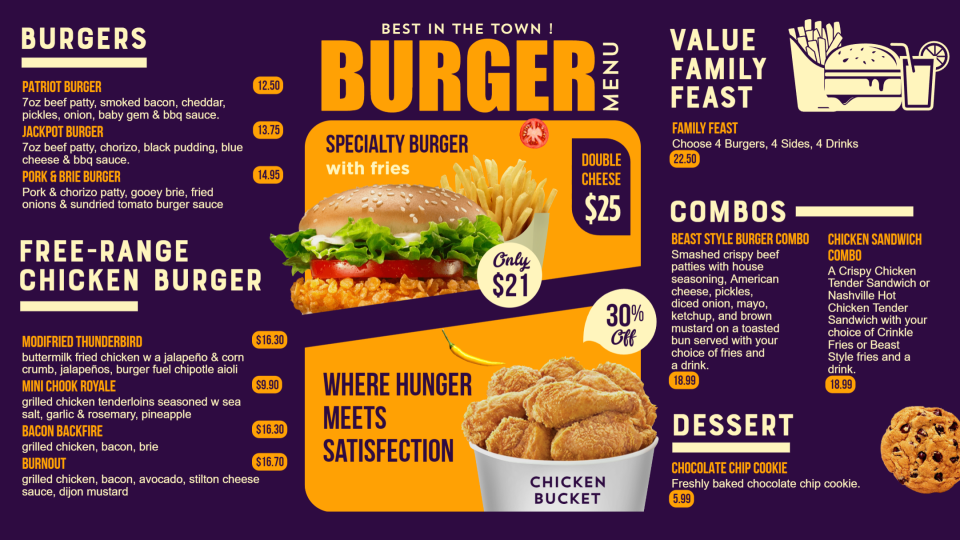 Free Online Burger Menu Template Free Online Burger Menu Template
