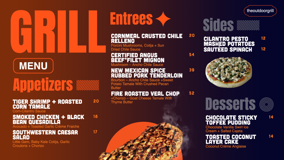 New Grill Design Menu New Grill Design Menu