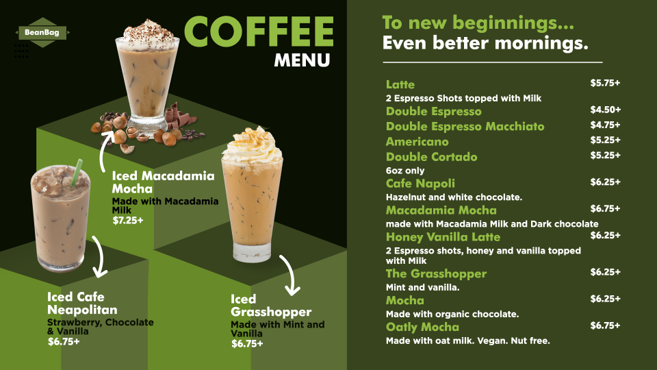 Online Coffee Menu