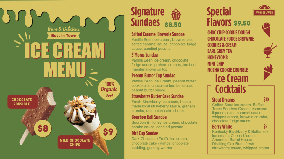 Editable Ice Cream Menu Board Design Idea Editable Ice Cream Menu Board Design Idea