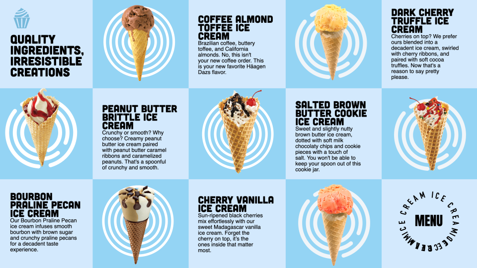 Ice Cream POS Menu Design