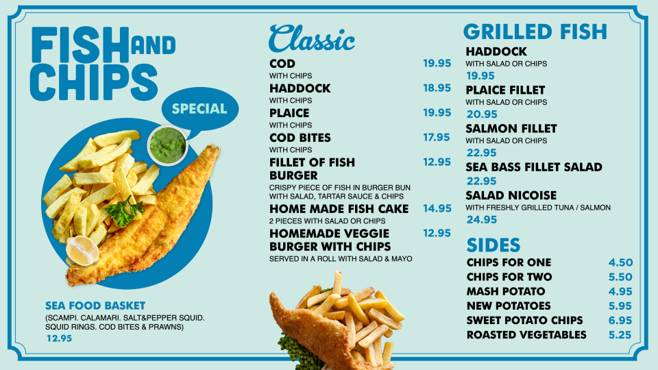 Fish And Chips POS Menu