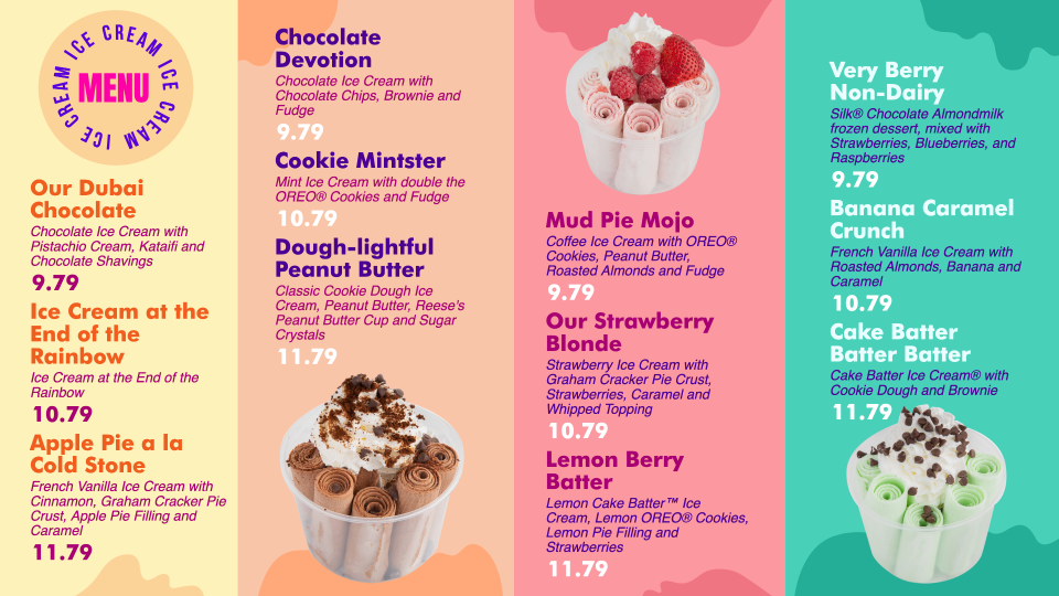 Ice Cream POS Menu