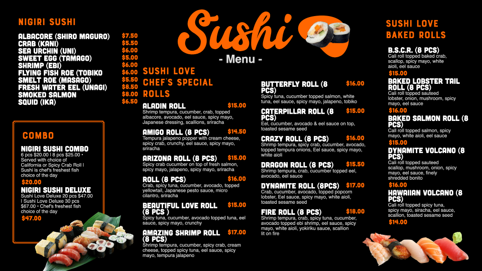 Sushi Menu Template