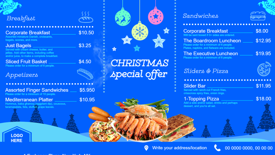 Restaurant menu templates