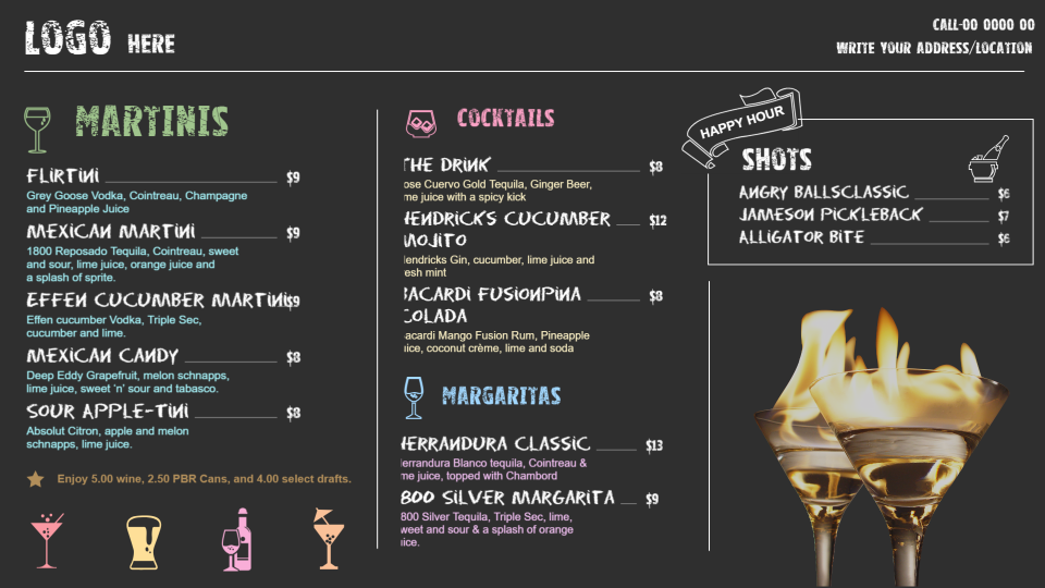 Wine menu design Wine menu design