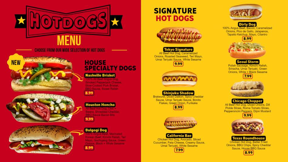 Hot Dog Restaurant Menu Template With Illustrations F - vrogue.co