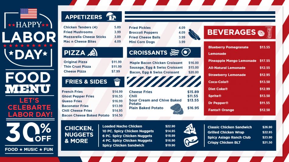 Editable Labor Day Menu Templates