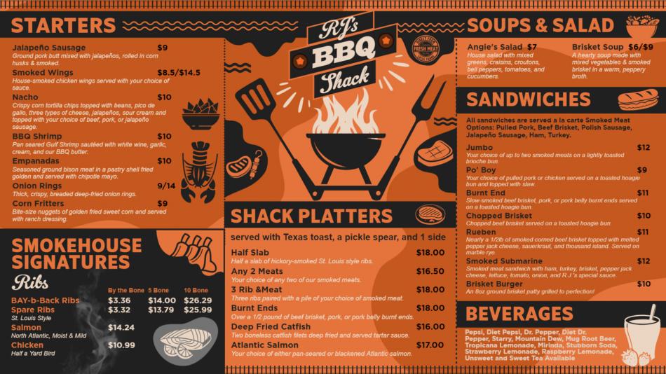 Retro BBQ menuboard design