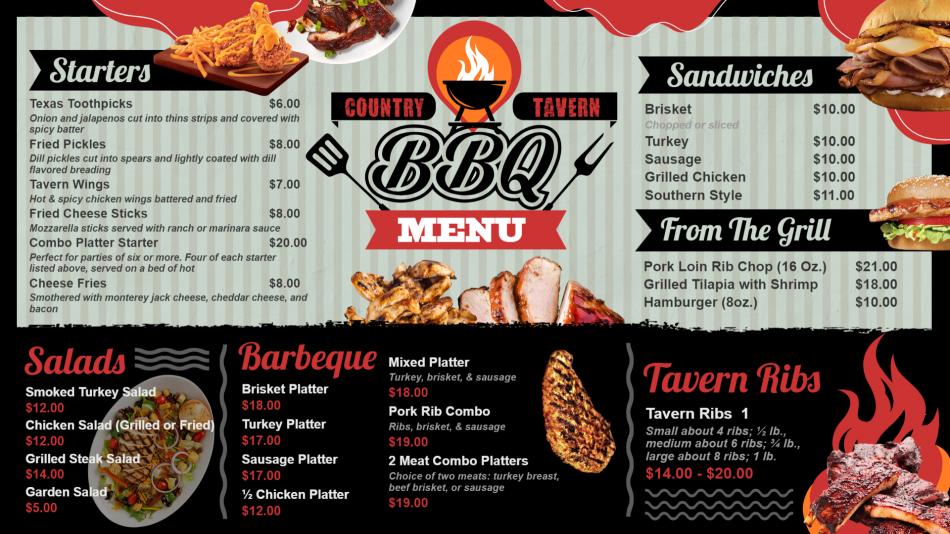 Free BBQ menu template