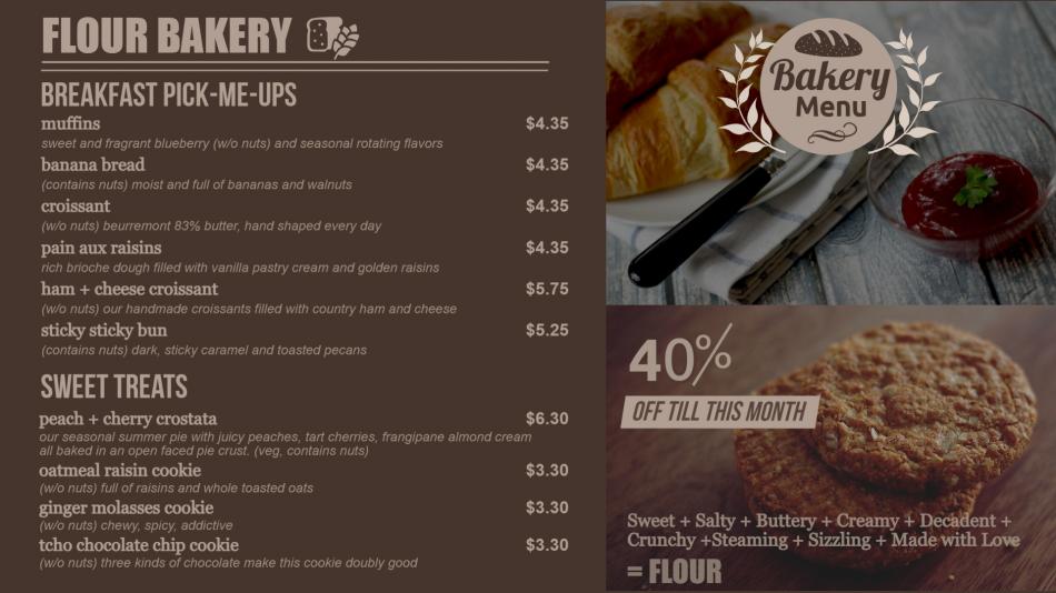 Bakery Menu Template