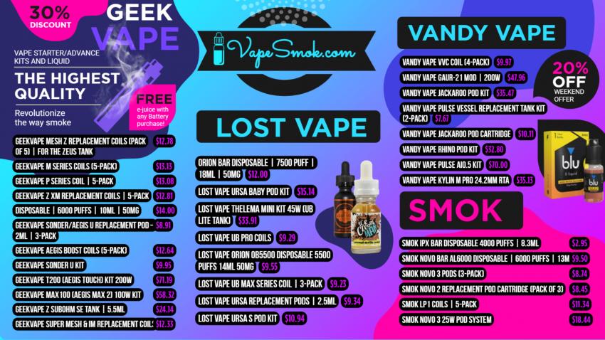 Simple Vape menu