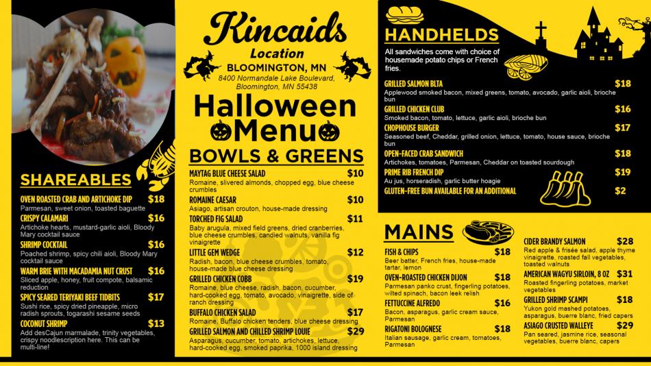 Halloween Menu Concept