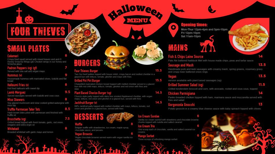 Halloween Day Menu Design