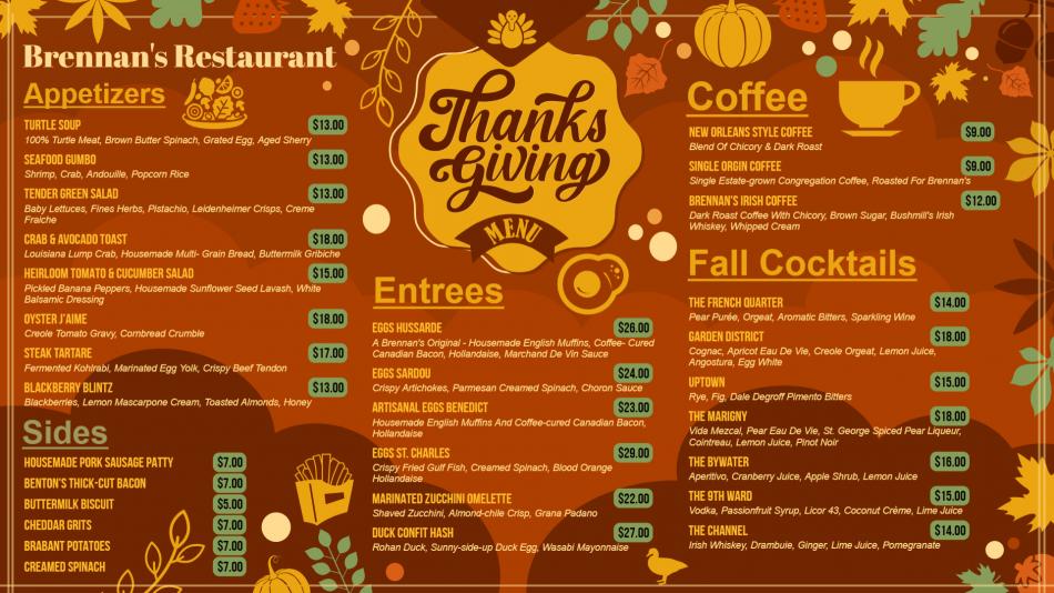 Thanksgiving Menu Template