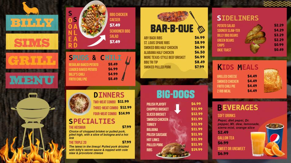 Customizable Grill Menu Template