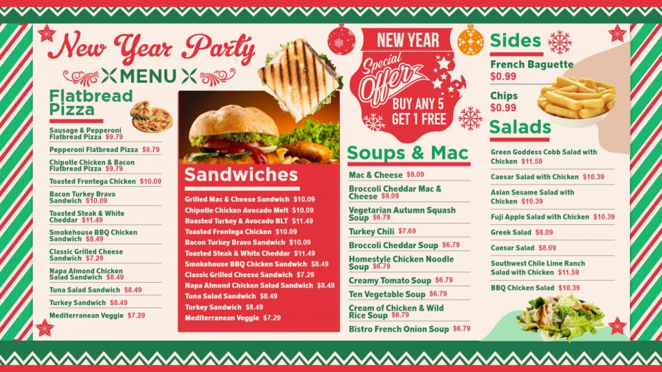 Editable New Year Menu Deign