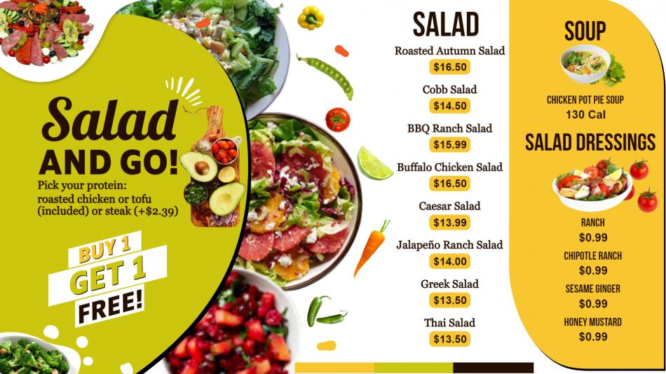 Editable Free Salad Menu Template