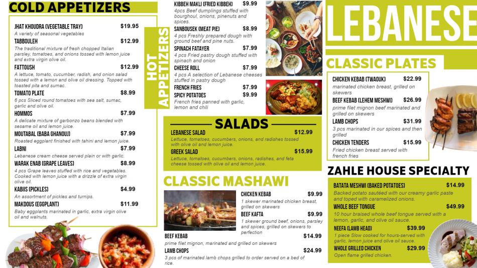 Simple Lebanese Menu Board Design