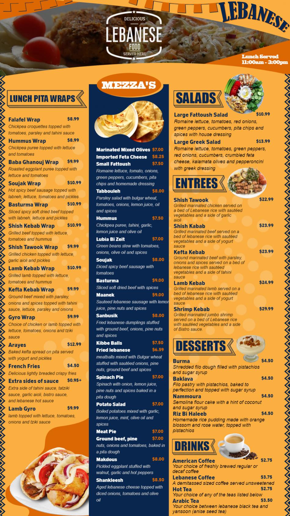 Lebanese Menu Board Template