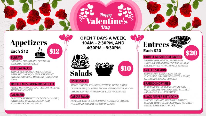 Editable Free Valentine's Day Menu Template