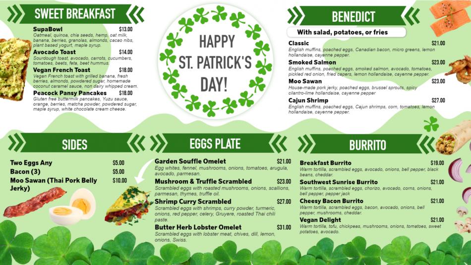 Editable Free St. Patrick's Day Menu Template