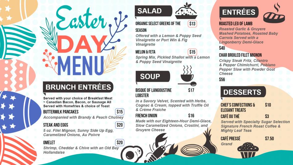 Editable Free Easter Day Menu Template