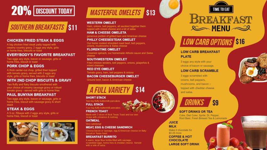 Breakfast Menu Board Creative Design