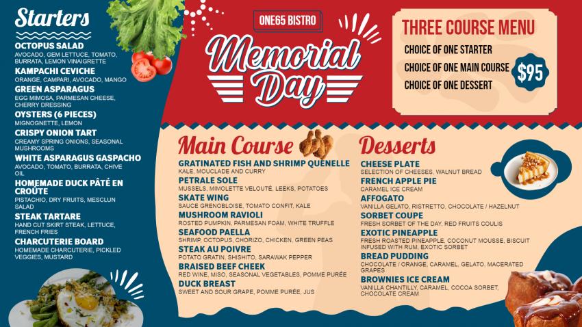 Creative Memorial Day Menu Template