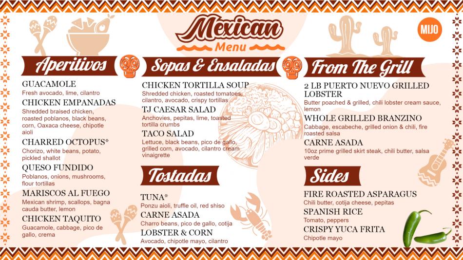 Simple Mexican Menu Template