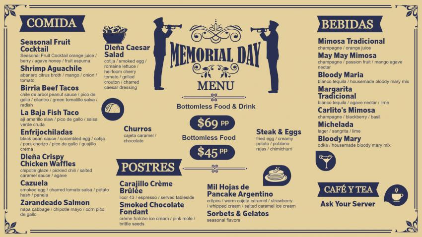 Best Memorial Day Menu Template