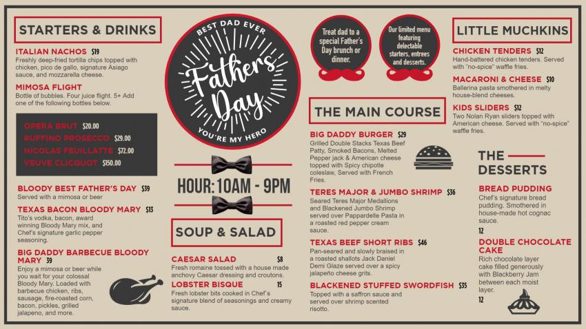 Father's Day Menu Board Template