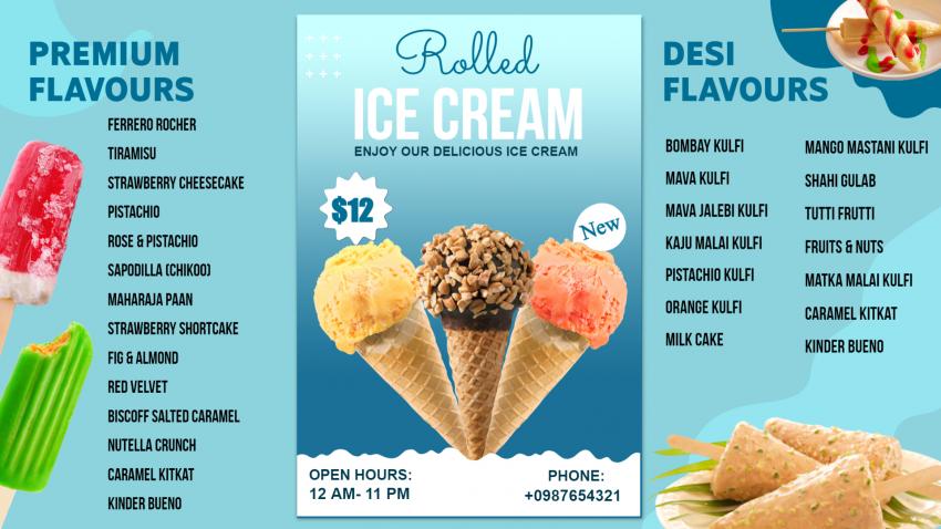 Creative Ice Cream Menu Template